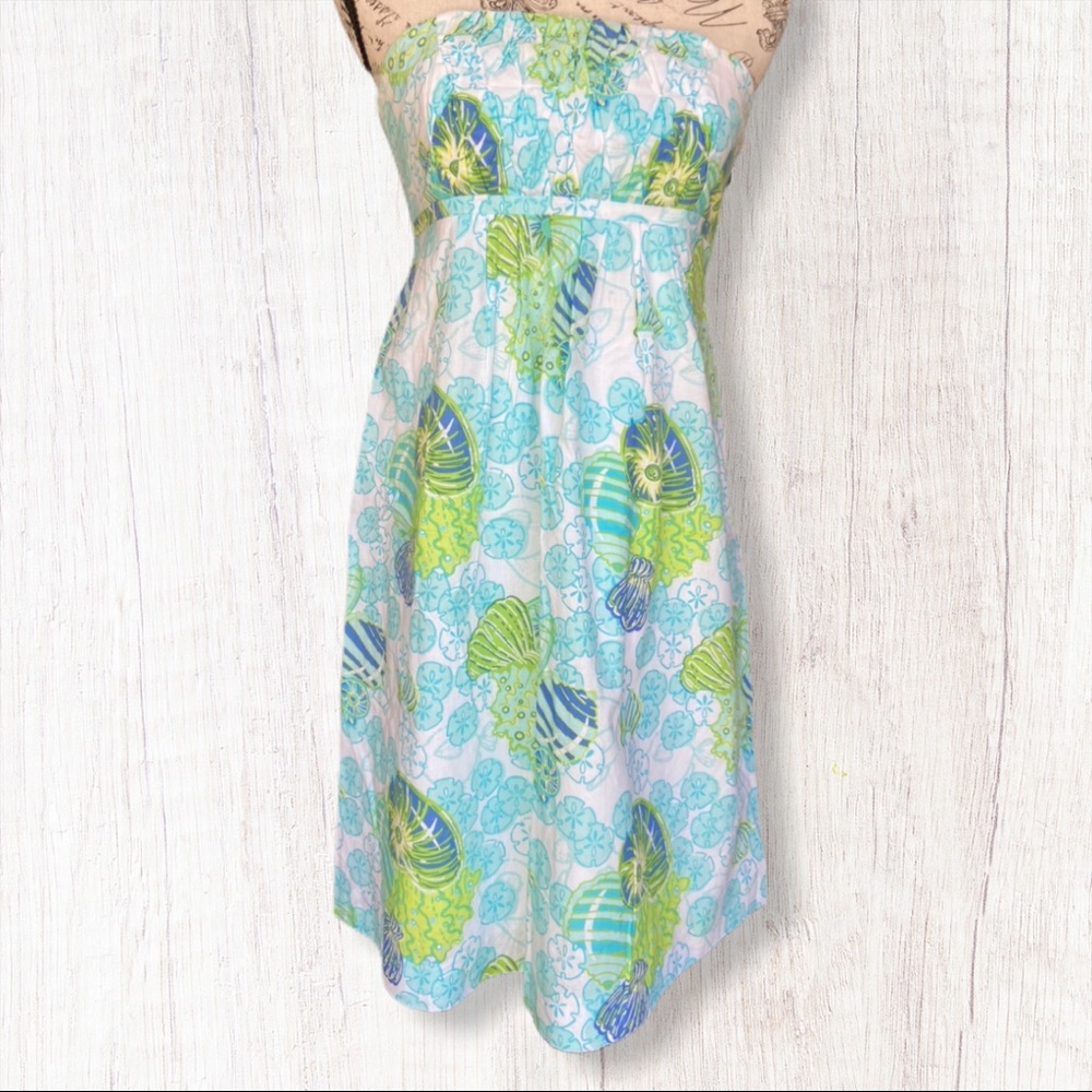 🥥 Lilly Pulitzer Shell Shocked Strapless Dress